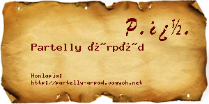 Partelly Árpád névjegykártya